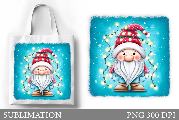 Christmas Gnome Tote Bag. Christmas Tote Bag Sublimation