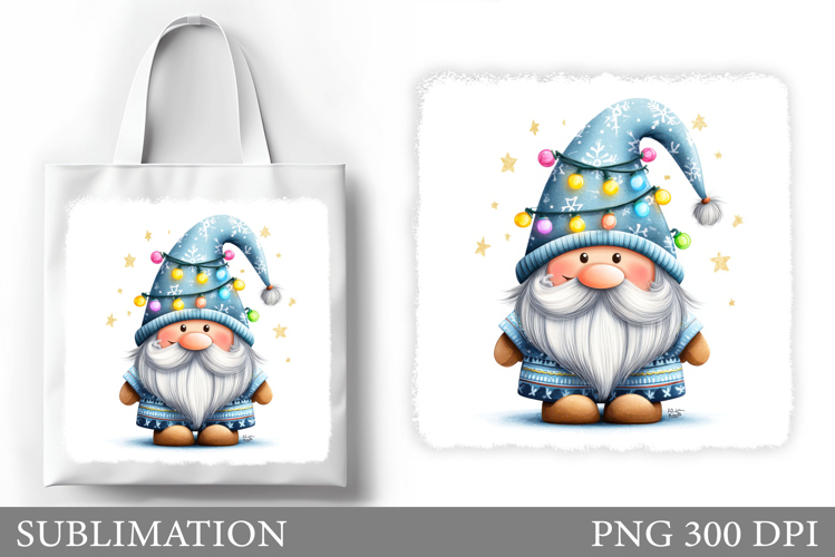 Christmas Gnome Tote Bag. Christmas Tote Bag Sublimation