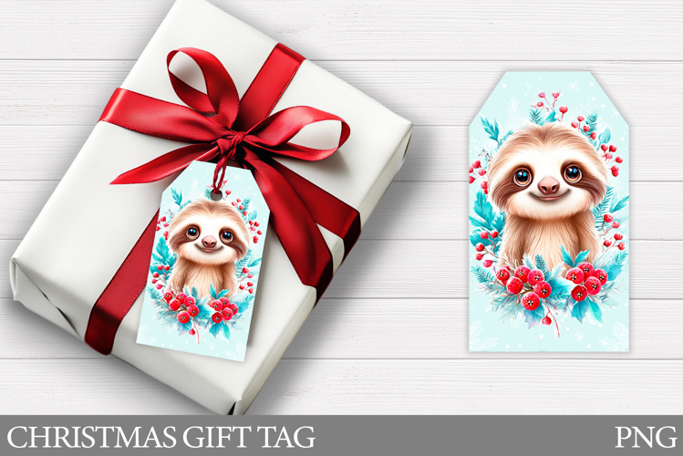 Christmas Gift Tags. Christmas Sloth Gift Tag Printable