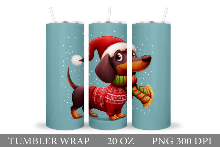 Christmas Dog Tumbler Design. Christmas Tumbler Sublimation