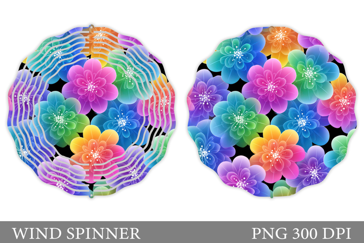 Flowers Wind Spinner Design. Floral Wind Spinner Sublimation