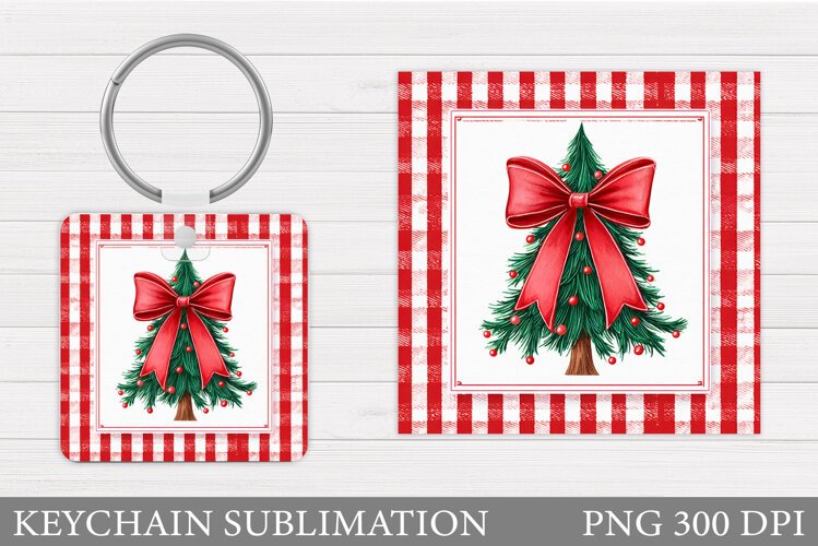 Christmas Tree Keychain. Christmas Keychain Sublimation example image 1