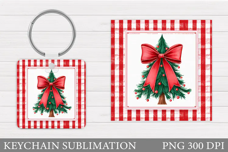 Christmas Tree Keychain. Christmas Keychain Sublimation