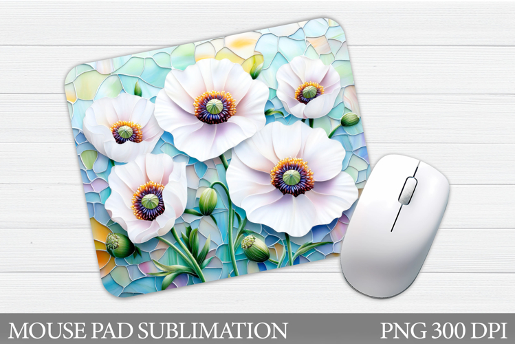 Poppies Mouse Pad Sublimation. Flowers Mouse Pad Design
