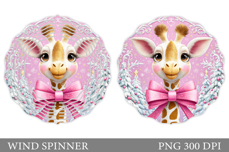 Christmas Giraffe Wind Spinner. Christmas Wind Spinner