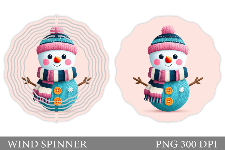 Cute Snowman Wind Spinner. Christmas Wind Spinner Design