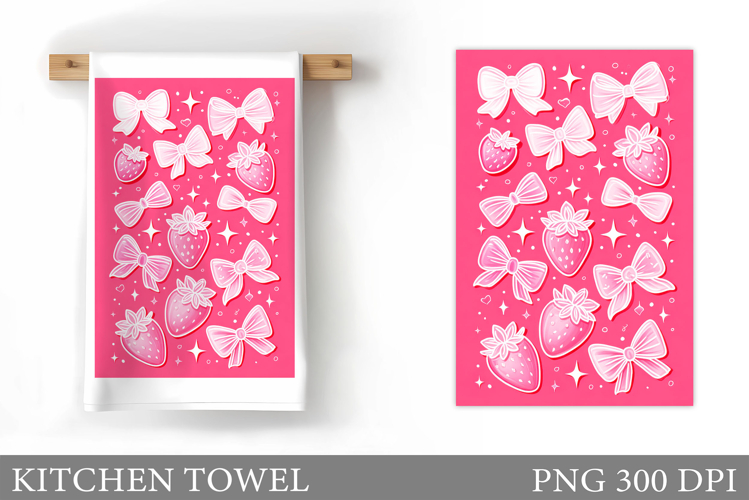 Strawberry Kitchen Towel Design. Strawberry Sublimation example image 1