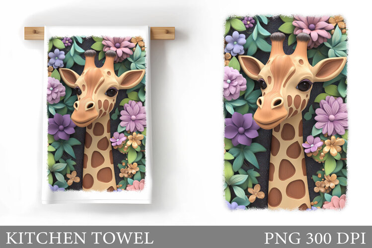 Giraffe Kitchen Towel Design. Giraffe Sublimation example image 1