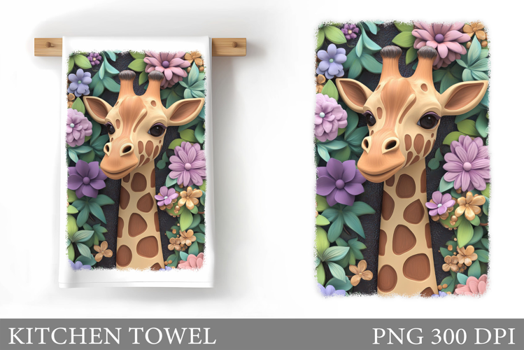 Giraffe Kitchen Towel Design. Giraffe Sublimation