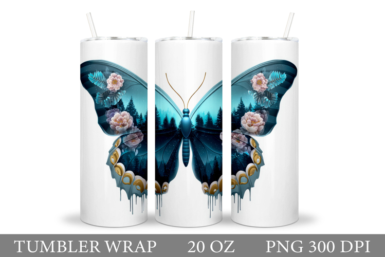 Butterfly Tumbler Sublimation. Butterfly Sublimation example image 1