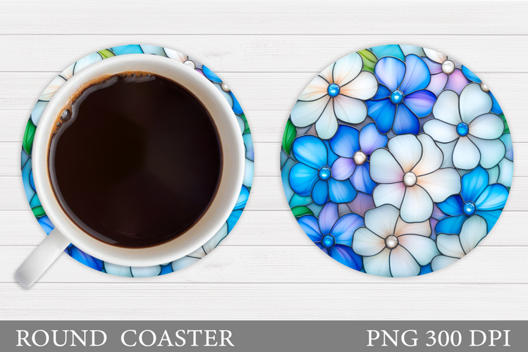 Flowers Round Coaster Sublimation. Flowers Coaster Design