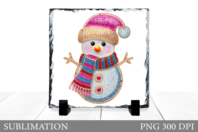 Sparkling Snowman Slate Design. Cute Snowman Sublimation