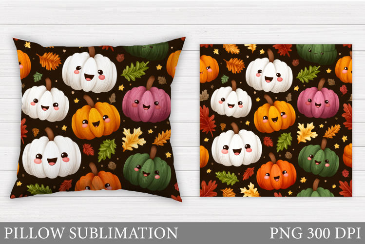 Cute Pumpkin Pillow Design. Funny Pumpkin Sublimation