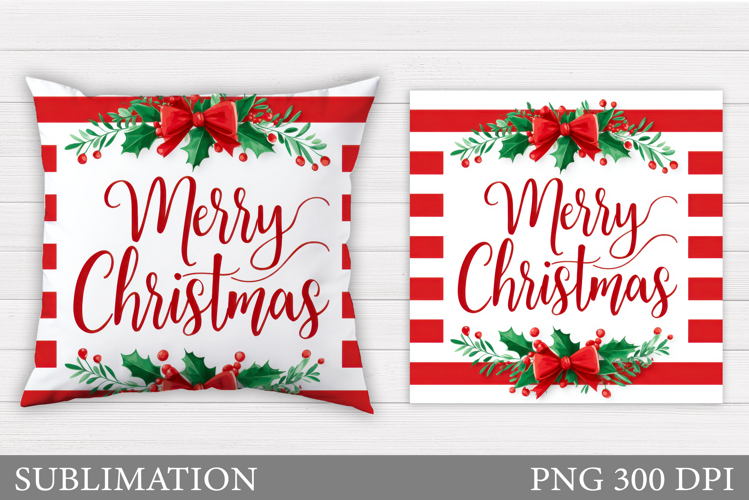 Merry Christmas Pillow Design. Christmas Sublimation