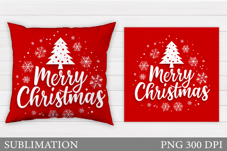Christmas Tree Pillow. Merry Christmas Pillow Sublimation