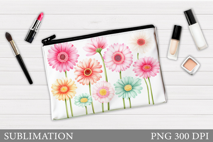 Flowers Makeup Bag Design. Flowers Cosmetics Bag Sublimation