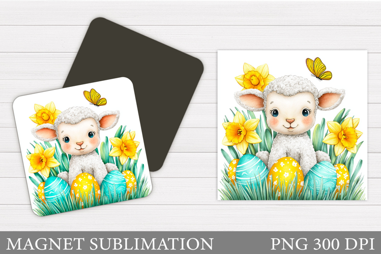 Easter Lamb Magnet Sublimation. Easter Magnet Design