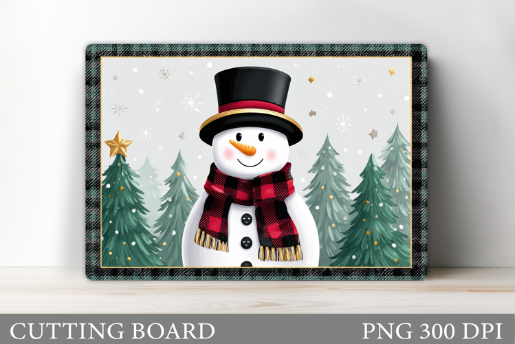 Christmas Cutting Board. Snowman Cutting Board Sublimation