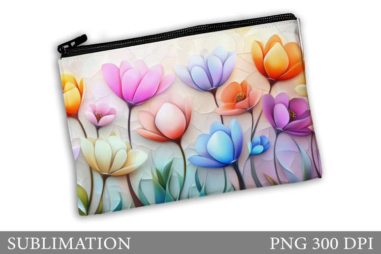 Wildflowers Makeup Bag Design. Flowers Makeup Pouch
