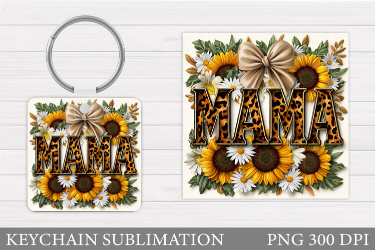 Mother's Day Keychain Design. Mother's Day Sublimation example image 1