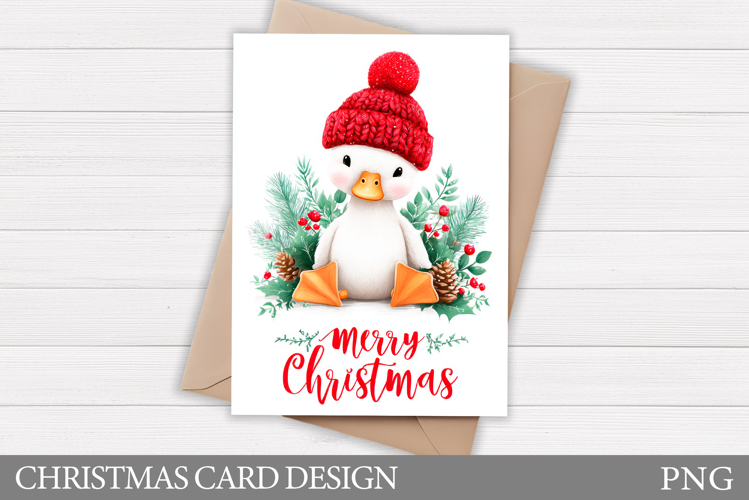 Christmas Duck Card Printable. Christmas Card Design