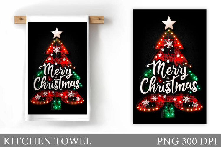 Christmas Tree Kitchen Towel. Christmas Kitchen Towel Design example image 1