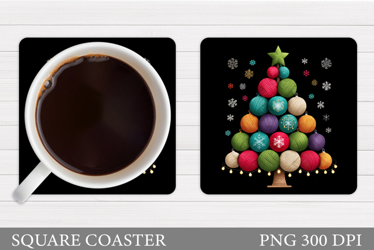 Christmas Tree Coaster Sublimation. Christmas Coaster Design
