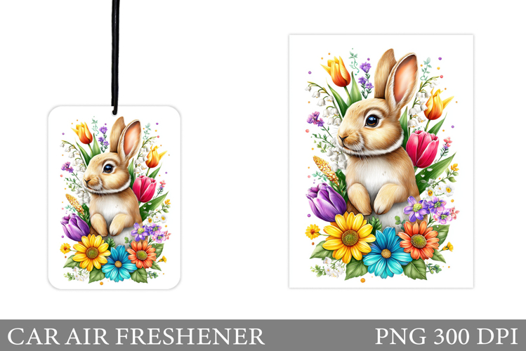 Cute Bunny Car Air Freshener Design. Cute Bunny Sublimation