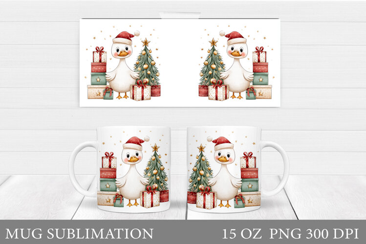 Christmas Goose Mug Design. Christmas Mug Sublimation example image 1