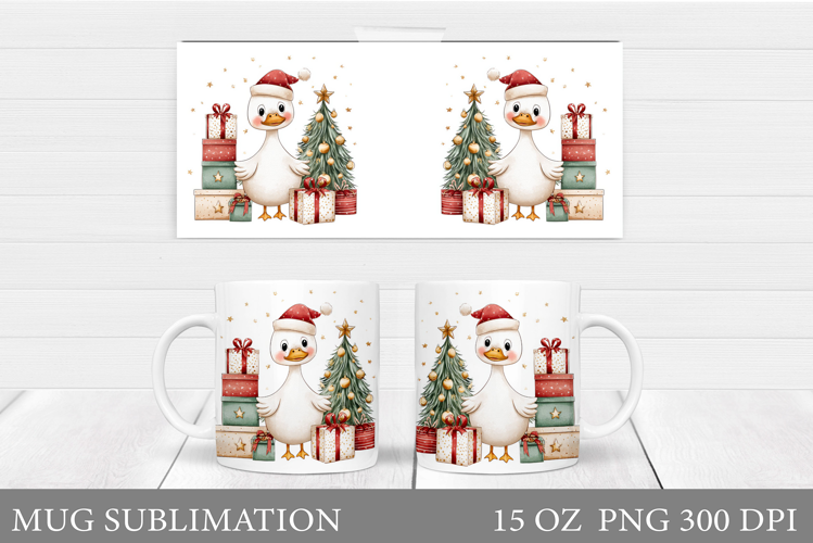 Christmas Goose Mug Design. Christmas Mug Sublimation
