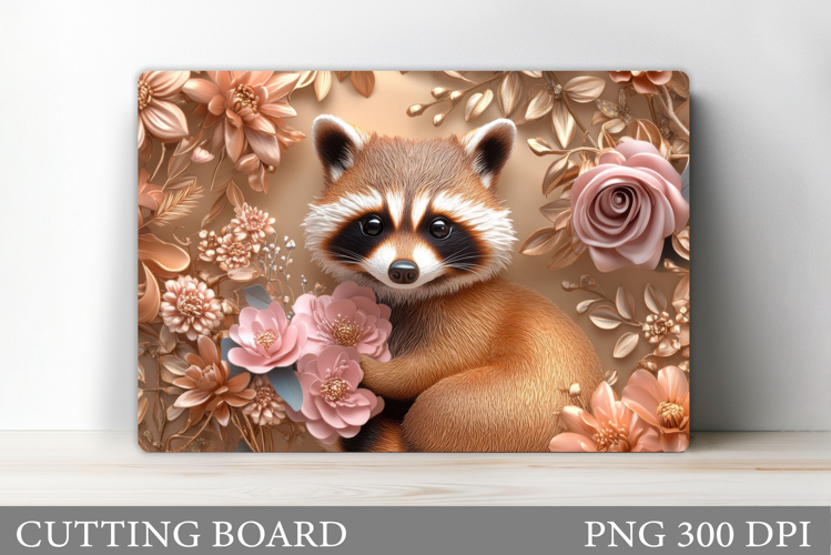 Raccoon Cutting Board. Flowers Cutting Board Design