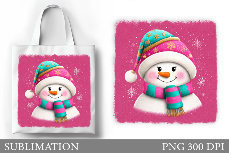 Snowman Tote Bag Sublimation. Christmas Tote Bag Design