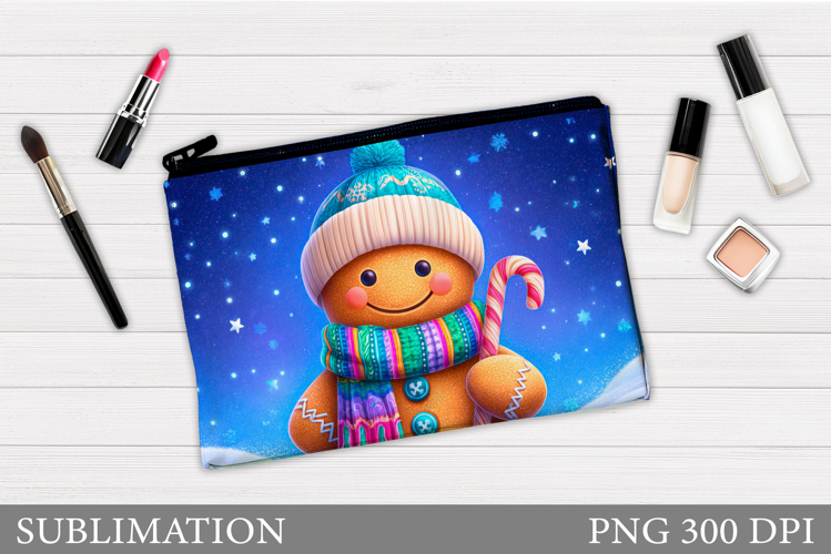 Gingerbread Cosmetics Bag. Christmas Makeup Bag Design