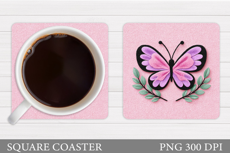 Butterfly Coaster Design. Butterfly Square Coaster