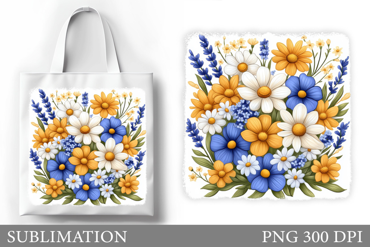Wildflowers Tote Bag Sublimation. Flowers Sublimation