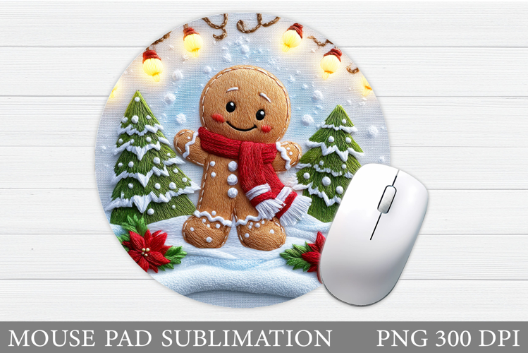 Cute Gingerbread Mouse Pad. Christmas Mouse Pad Design