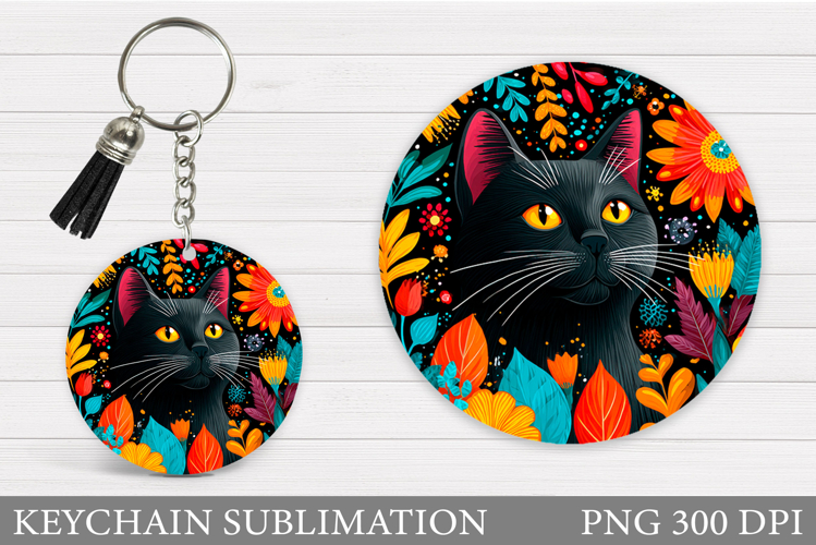 Cat Keychain Design. Cat Sublimation