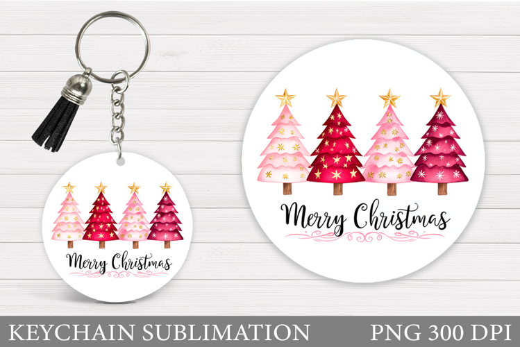 Christmas Tree Keychain. Christmas Keychain Sublimation