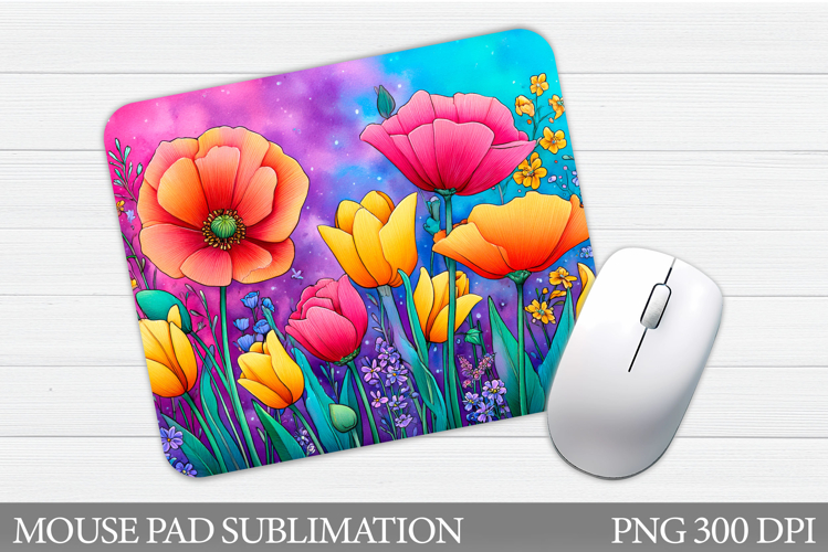 Flowers Mouse Pad Sublimation. Floral Mouse Pad Design