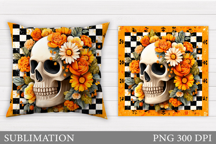 Skull Pillow Sublimation. Halloween Pillow Sublimation