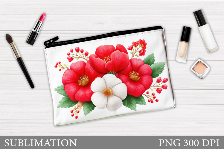 Floral Makeup Bag. Flowers Makeup Pouch Sublimation