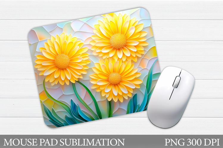 Dandelion Mouse Pad Sublimation. Flowers Mouse Pad Design
