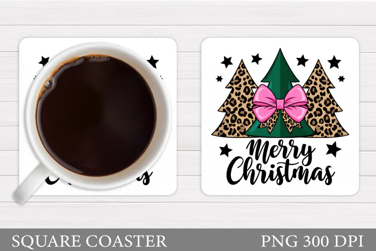 Christmas Tree Coaster Design. Christmas Coaster Sublimation