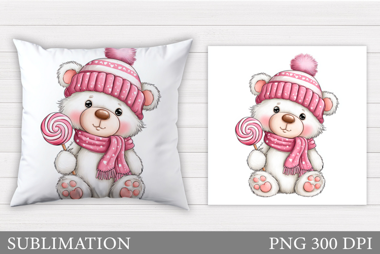 Cute Bear Pillow Design. Cute Bear Sublimation