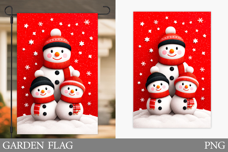 Cute Snowman Garden Flag. Christmas Garden Flag Design