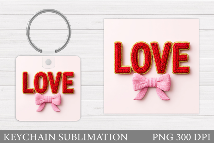 Love Keychain Design. Valentine Keychain Sublimation