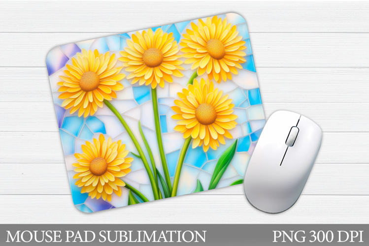 Dandelion Mouse Pad Sublimation. Flowers Mouse Pad Design