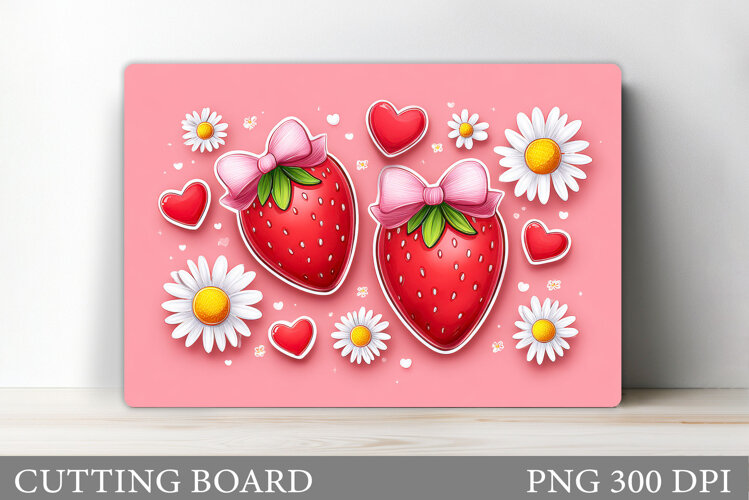 Strawberry Cutting Board. Berry Kitchen Cutting Board example image 1
