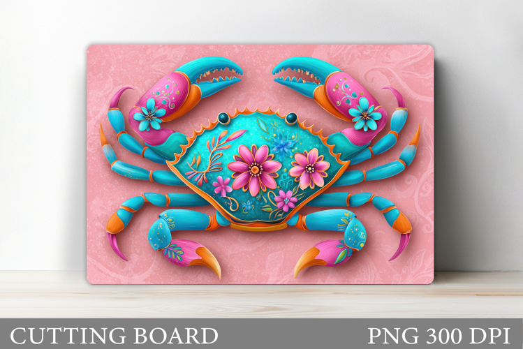 Crab Cutting Board Design. Crab Sublimation