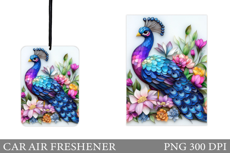 Peacock Car Air Freshener. Flowers Car Air Freshener Design